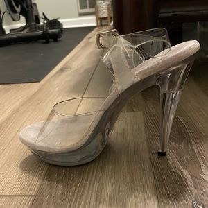 Clear bikini competition heels
